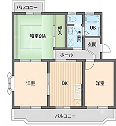イースト・ヴィラ 3DKの間取図画像