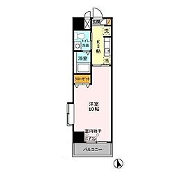 プレステージ蘇我 1Kの間取図画像