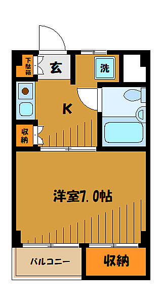 東京都小平市学園西町(賃貸マンション1K・3階・23.74㎡)の写真 その2