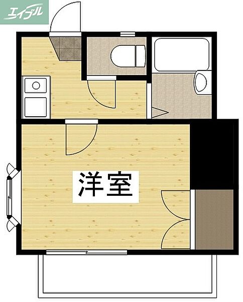 岡山県岡山市北区旭本町(賃貸アパート1K・2階・19.07㎡)の写真 その2