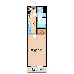 プラセール高橋 1Kの間取図画像