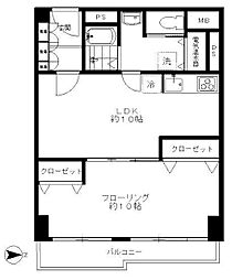 恵比寿スカイハイツ 1LDKの間取図画像