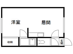 ノーブルライフ 1DKの間取図画像