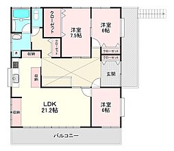 三戸藤平邸2F 3LDKの間取り