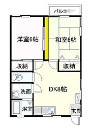 ラ・リブパート1 2DKの間取図画像