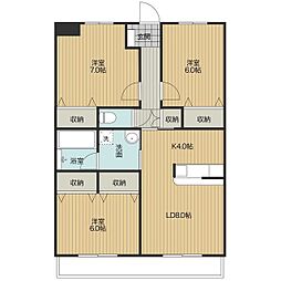 コンフォート北本町 3LDKの間取図画像