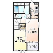 モルガンB 203 ｜ 茨城県稲敷郡阿見町阿見（賃貸アパート1LDK・2階・42.34㎡） その2