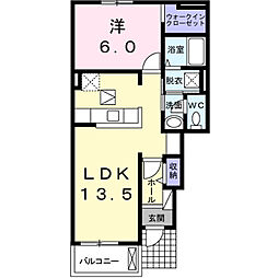 エクセレント真鍋 1LDKの間取図画像
