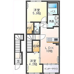 アンソレイユ26 2LDKの間取図画像