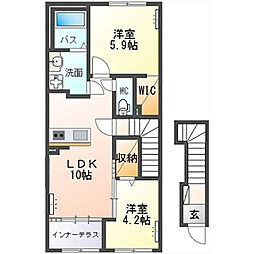 アンソレイユ26 2LDKの間取図画像
