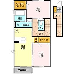 セレシェイラA 2LDKの間取図画像