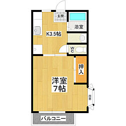 マイシティライフ21番館 1Kの間取図画像