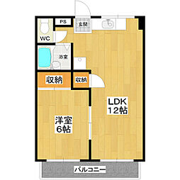 第三中川ハイツ 1LDKの間取図画像