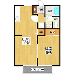 サンライフヤマグチ 1LDKの間取図画像