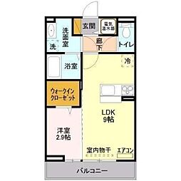 ユーチャリス2 1LDKの間取図画像