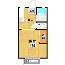 ムラヤマハイツA 1Kの間取図画像
