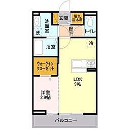 ユーチャリス2 1LDKの間取図画像