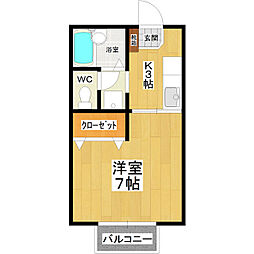 スドウハイツ 1Kの間取図画像