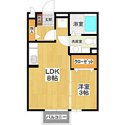 ダイユーパレス2 1LDKの間取図画像