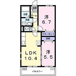 ガーデンヴィオラ 2LDKの間取図画像