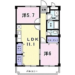 ポートサーパス 2LDKの間取図画像
