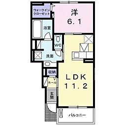 ヴィラ・エレガントα 1LDKの間取図画像