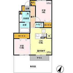 風の通り道 2LDKの間取図画像