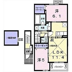 ヴィラ・エレガントα 2LDKの間取図画像