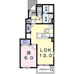 サンムーンゴールドスター3 1LDKの間取図画像