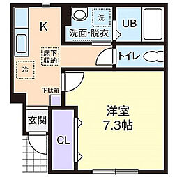 モアール 1Kの間取図画像