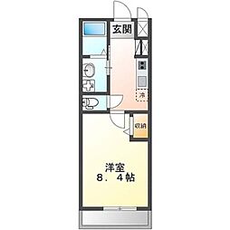 ブランシュレオ 1Kの間取図画像