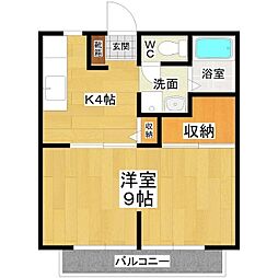 プロムナード21 1Kの間取図画像