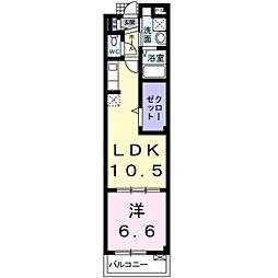 ワフナツ 1LDKの間取図画像