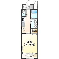 ユウアイグランデ荒川沖 1Kの間取図画像