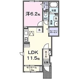 アイランドヒルズ右籾 III 1LDKの間取図画像
