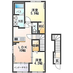 アンソレイユ26 2LDKの間取図画像