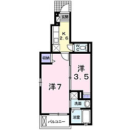 チャオジェノバ 1Kの間取図画像