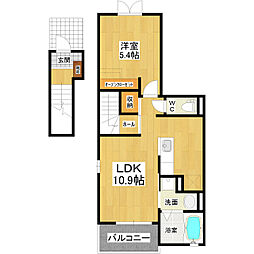 ティアラ・プリンス 1LDKの間取図画像