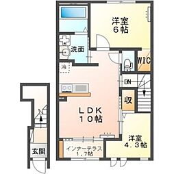 アンジュB 2LDKの間取図画像