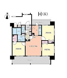 フロンティアききつ2 3LDKの間取図画像