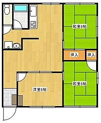 コーポ松尾E 3DKの間取図画像