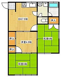 コーポ静 3DKの間取図画像