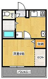 プチメゾン小船越 1Kの間取図画像
