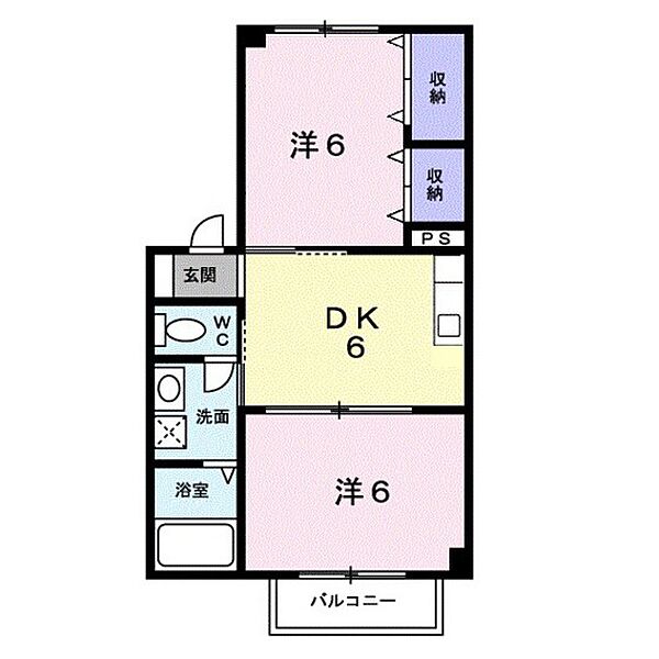 ゴールデンI B202｜富山県富山市中田1丁目(賃貸アパート2DK・2階・40.57㎡)の写真 その2