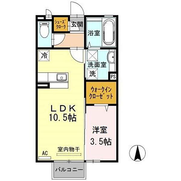 D-room赤田 208｜富山県富山市赤田(賃貸アパート1LDK・2階・37.53㎡)の写真 その2