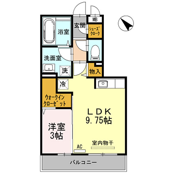D-room五福 305｜富山県富山市五福(賃貸アパート1LDK・3階・36.57㎡)の写真 その2