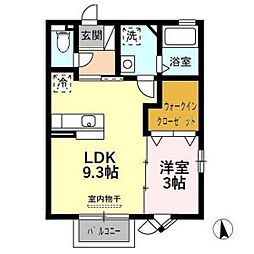 アスターハイツ 1LDKの間取図画像