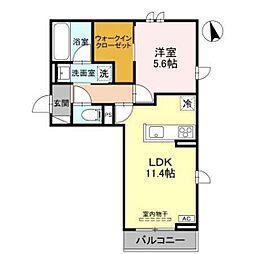 Pearl Court(パールコート) 2階1LDKの間取り