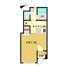 ラ・ベリテ ワンルームの間取図画像