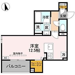 D-Grande桃井町 ワンルームの間取図画像
